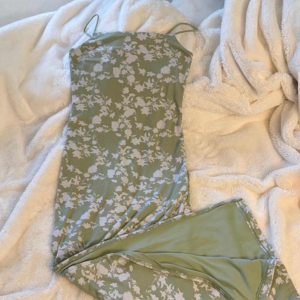 Green Floral Maxi Dress